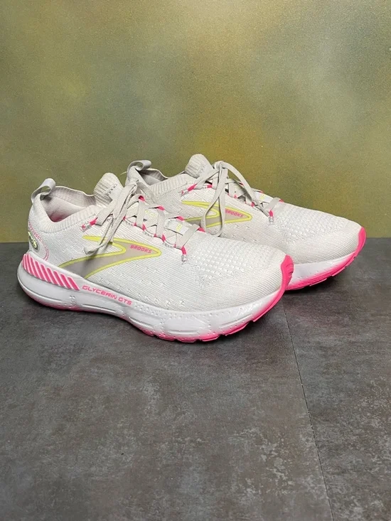 Brooks Glycerin StealthFit GTS 20 Women's Running Shoes Grey/Yellow/Pink Size 7B - Picture 2 of 15